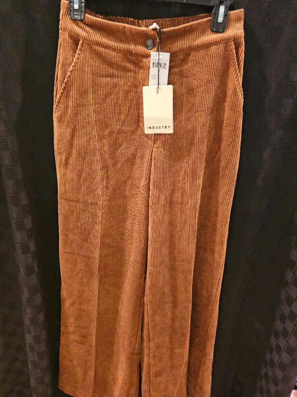 NWT Industry Wide Leg Corduroy Pants Brown High Rise Size 2